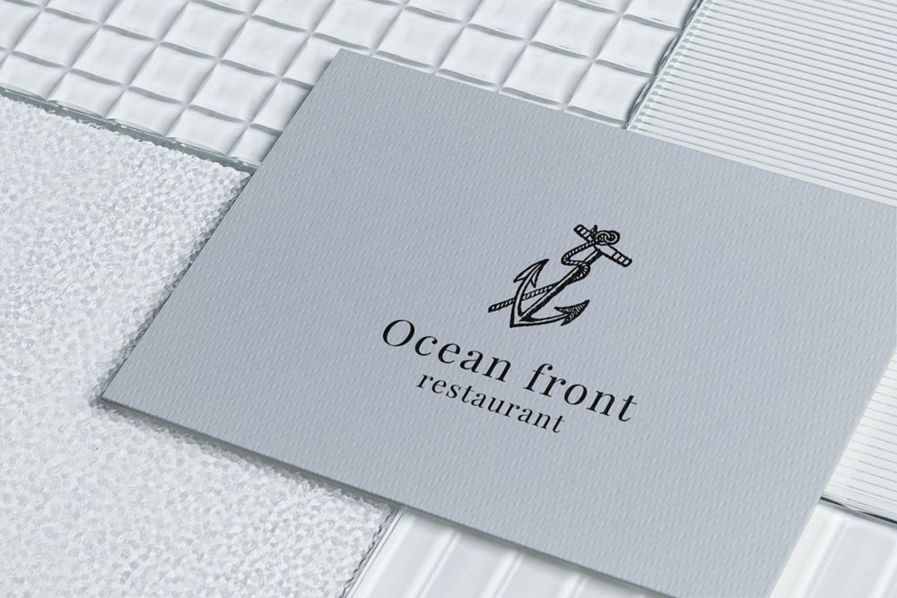 Business card mockup with logo, editable design