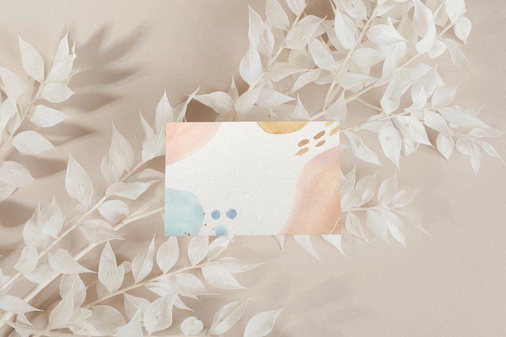 Pastel Memphis business card mockup, editable design