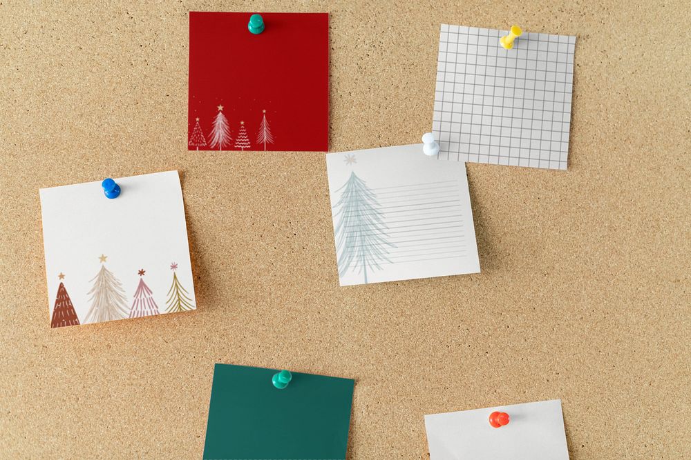 Christmas card mockups, editable festive mood board design