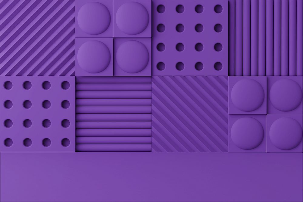 Abstract wall product backdrop mockup, 3D purple, editable design