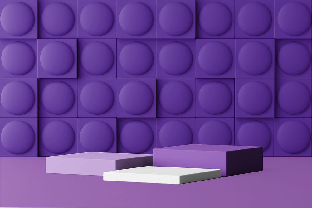 Pop fidget product background mockup, 3D purple, editable design