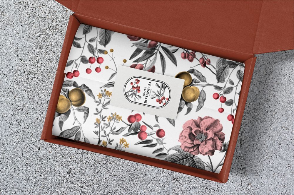 Wrapping paper mockup, editable flat lay design