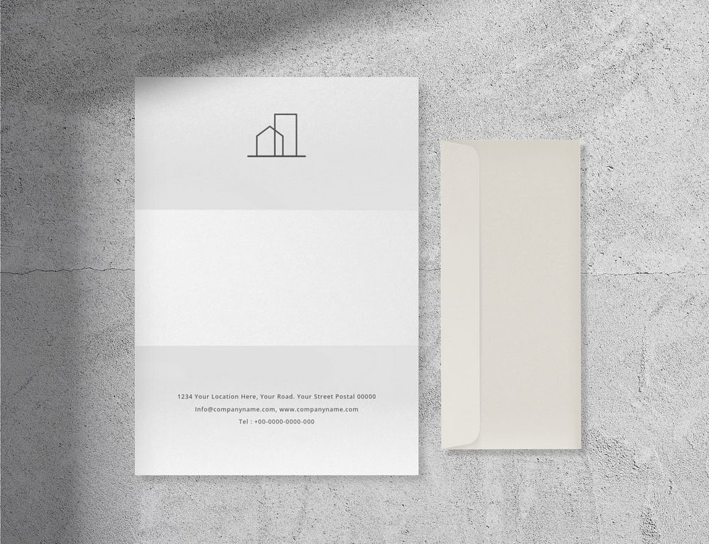 Editable letterhead mockup, beige envelope design