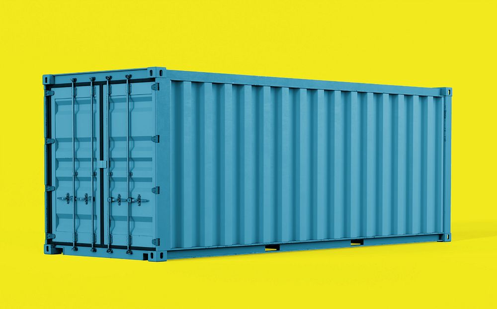 3D shipping container mockup, customizable realistic cargo