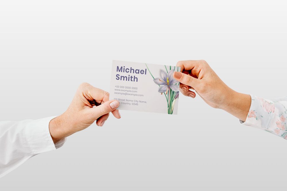 Business cards mockups in hands