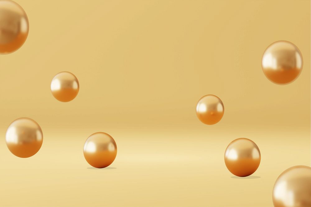 Gold bubbles product background mockup, 3D luxury, editable design