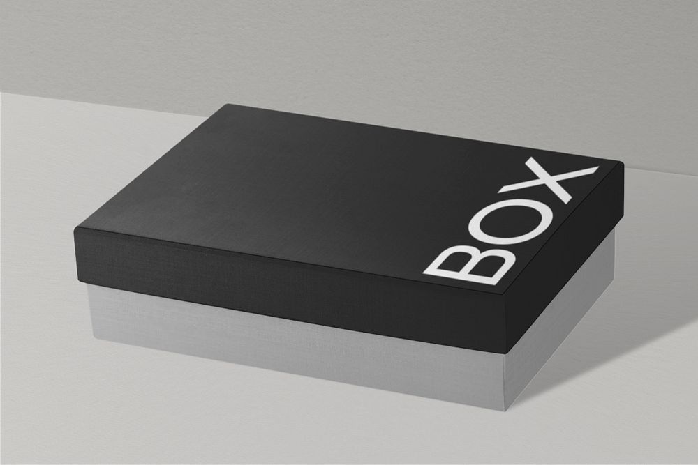 Minimal shoes box mockup, editable product packaging design