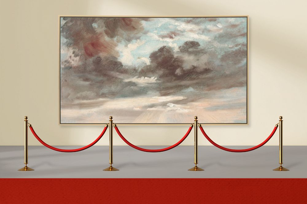 Gallery wall frame mockup, showcase event, editable design