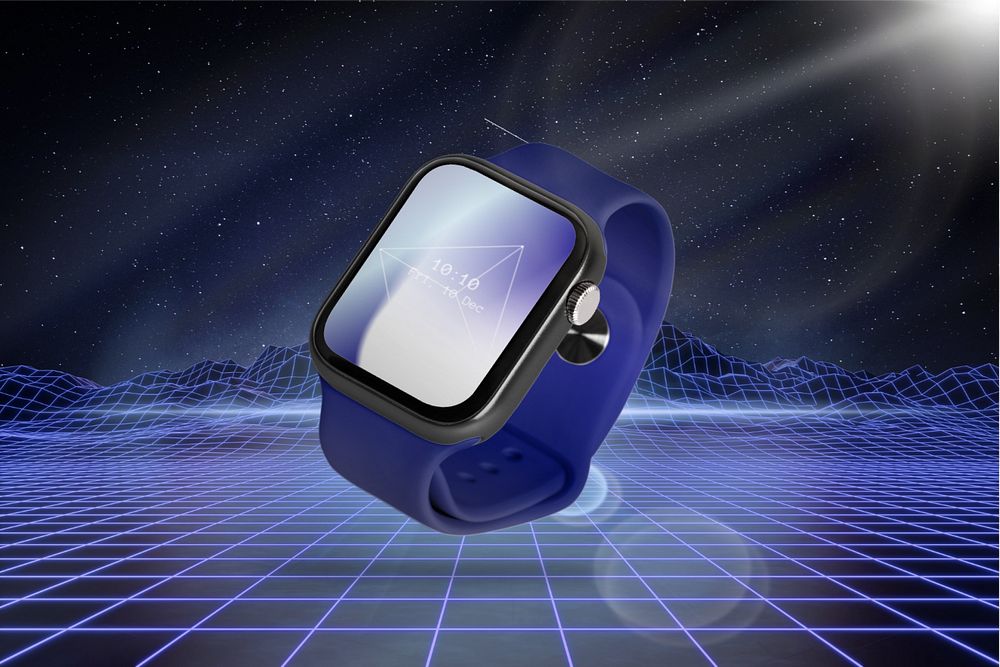 Smartwatch screen mockup, digital device, editable design