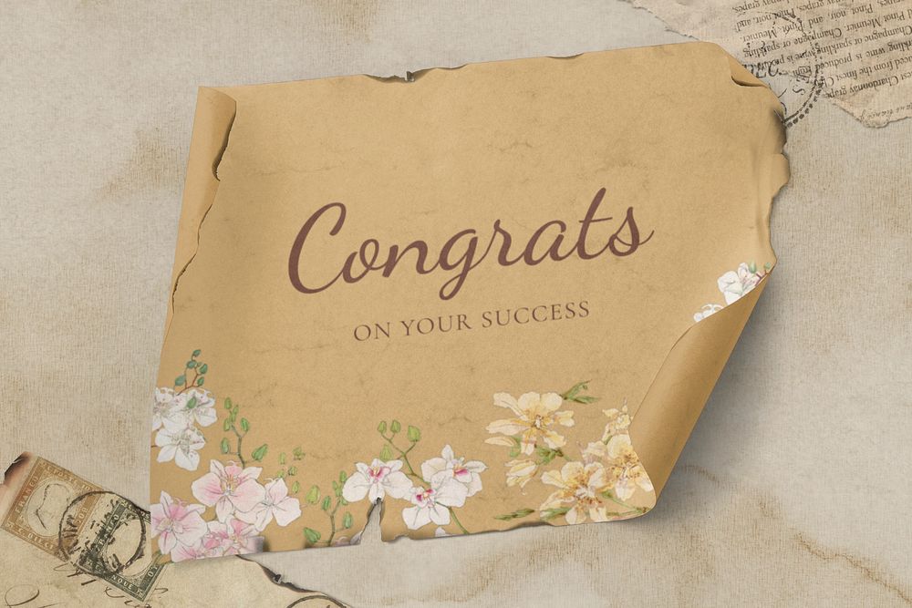 Congrats paper mockup, editable design