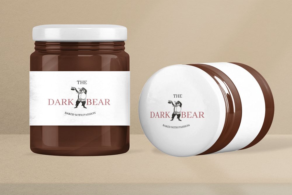 Chocolate spreading jar mockup, editable design