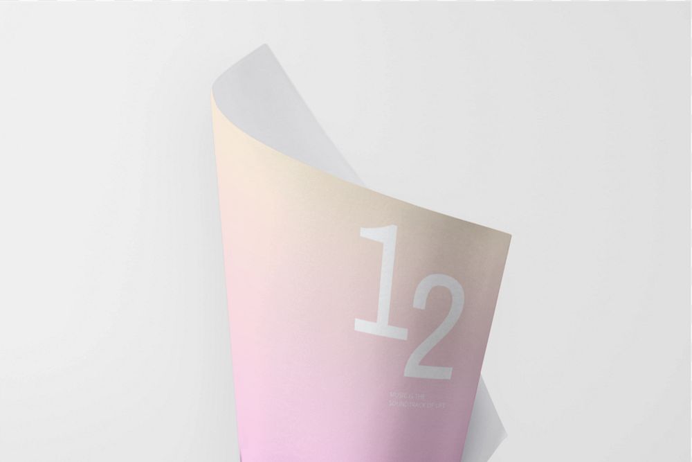 Pink gradient poster mockup, customizable design