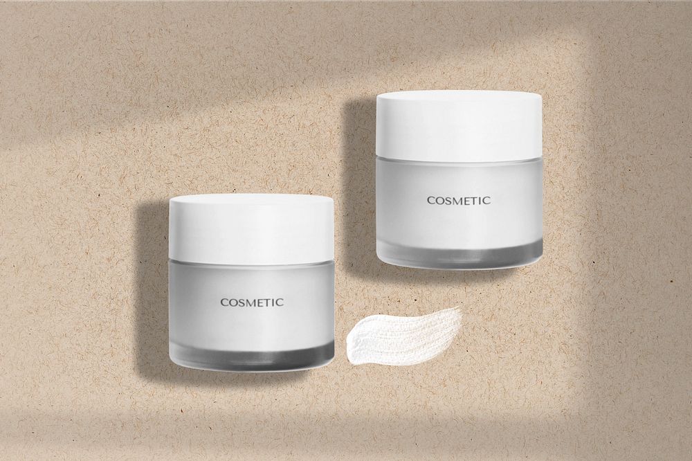 Cosmetic jar mockup, editable design