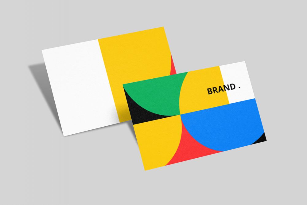 Retro business card mockup, professional branding, customizable design