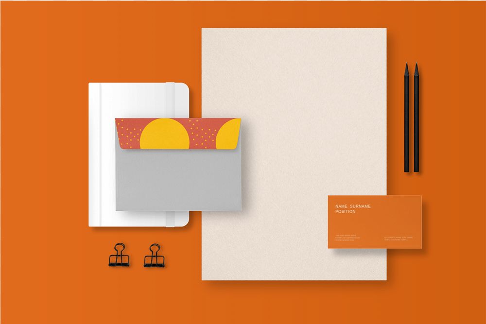 Professional corporate identity mockup, editable design