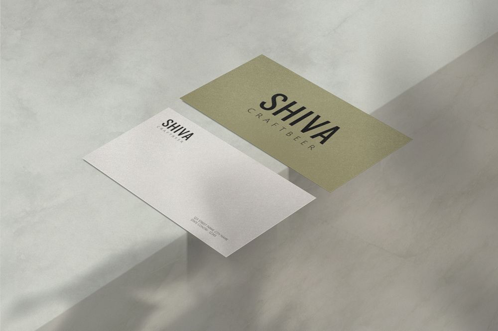 Minimal business card mockup, professional branding, customizable design