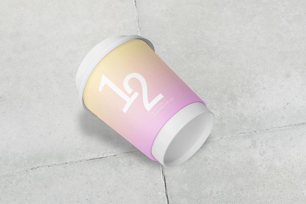 Coffee cup mockup, product branding, customizable design