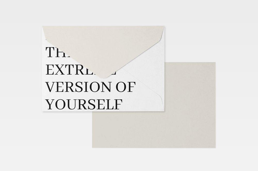 Envelope mockup, realistic stationery, customizable design