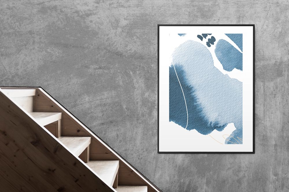 Picture frame mockup, realistic wall decor, customizable design