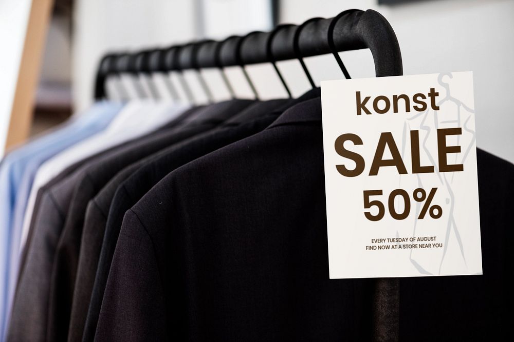 Editable sale label mockup design