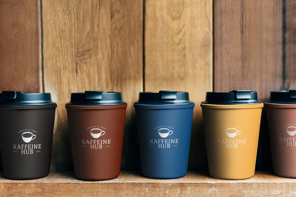 Coffee cup mockups, editable product packaging design