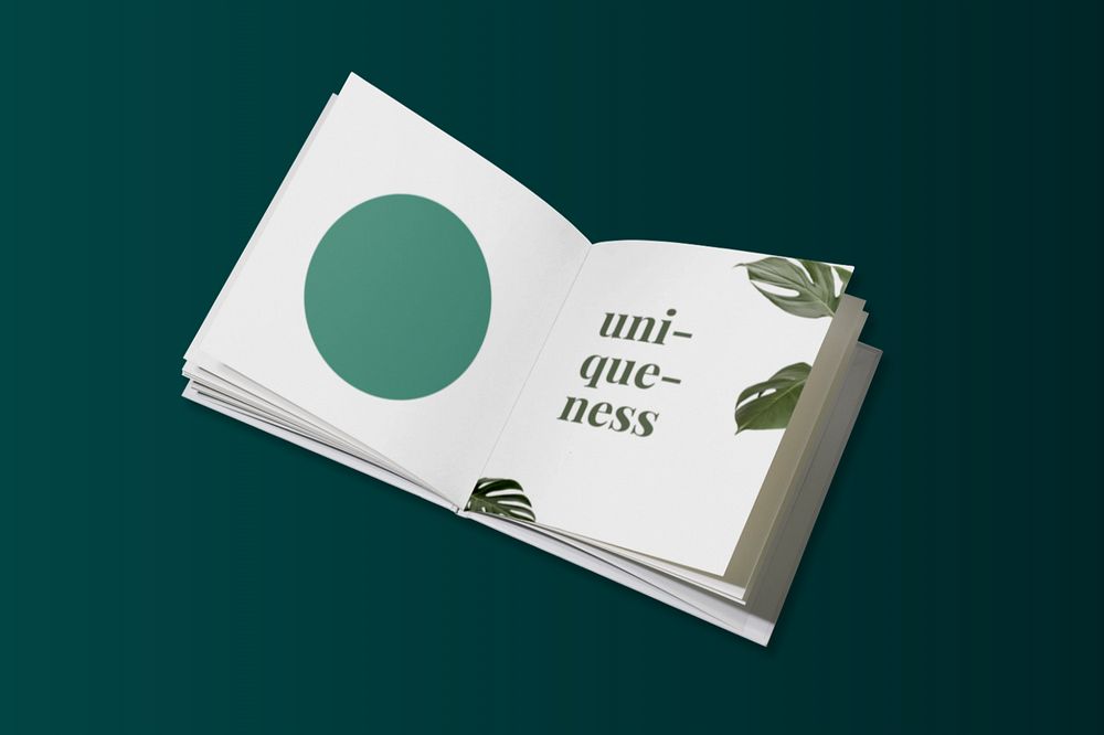 Opened book mockup, editable design