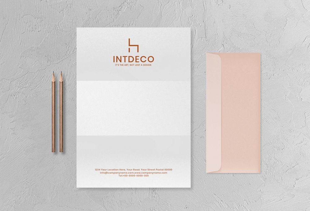 Professional corporate identity mockup, stationery set, editable design