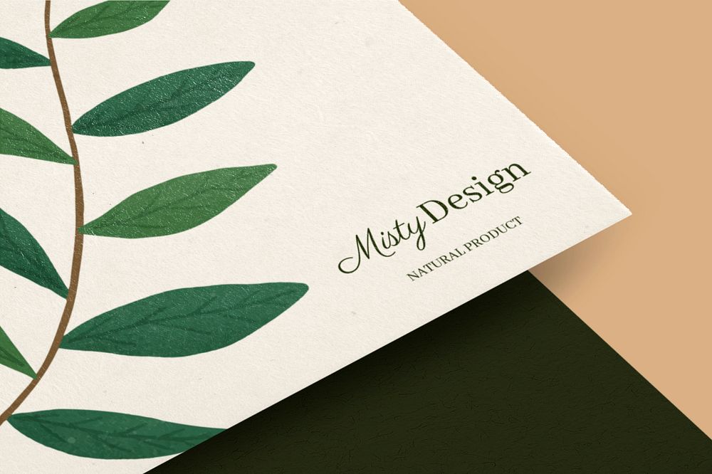 Floral logo mockup, professional branding, editable design