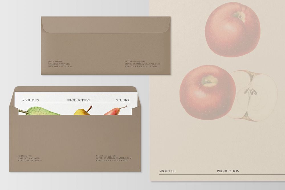 Envelope mockup, realistic invitation card, editable design