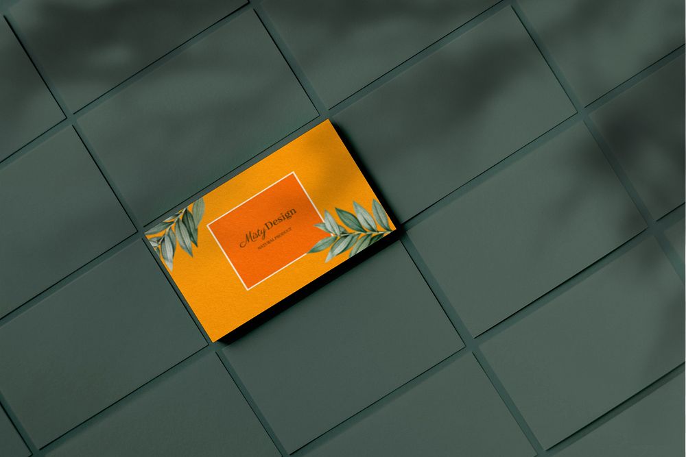 Business card mockup, professional branding identity, editable design