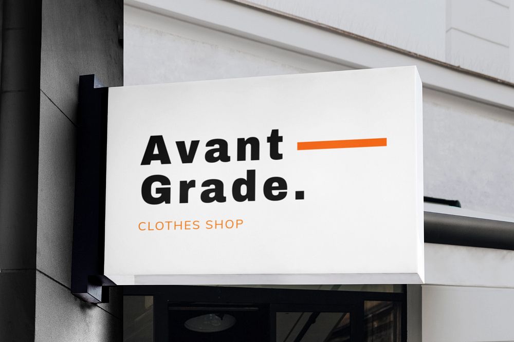 Shop sign mockup, realistic branding, editable design