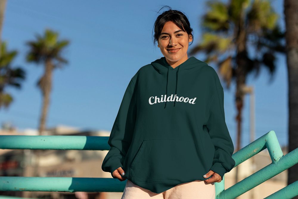 Editable hoodie mockup, women's apparel design