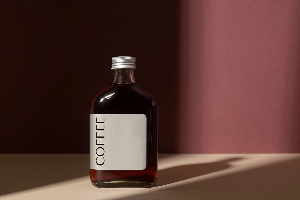 Coffee bottle label editable mockup