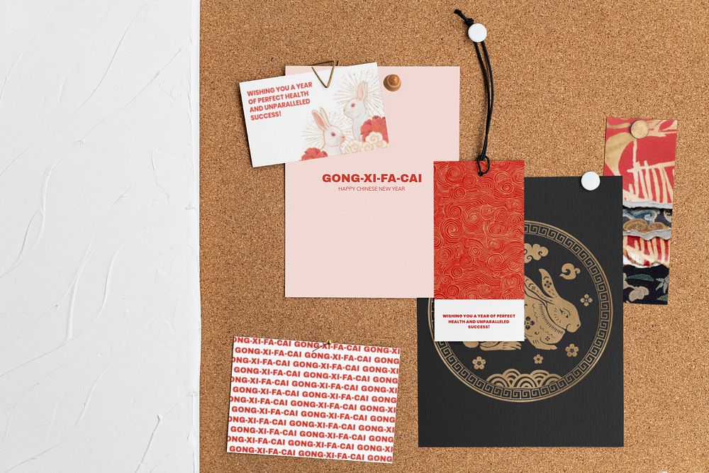 Mood board mockup, Chinese New Year 