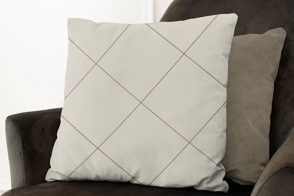 Cushion cover mockup, editable pillow