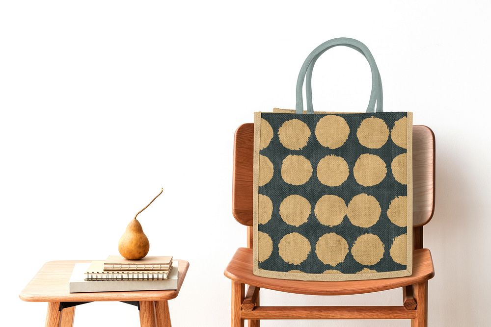 Jute bag mockup, editable reusable design