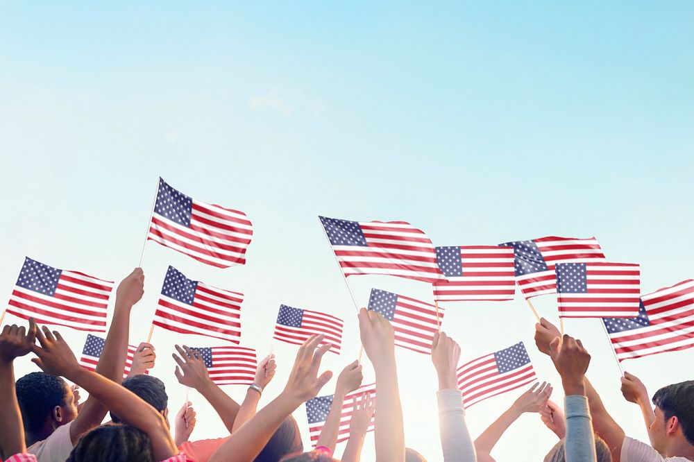 Editable protest flag mockup with copy space