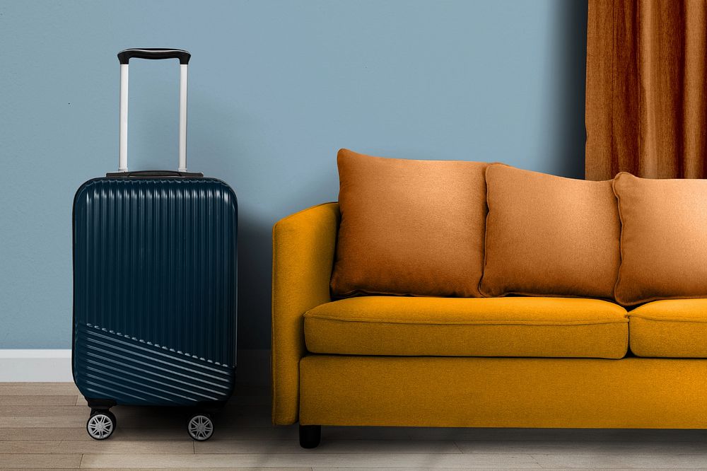 Luggage, travel mockup, editable design