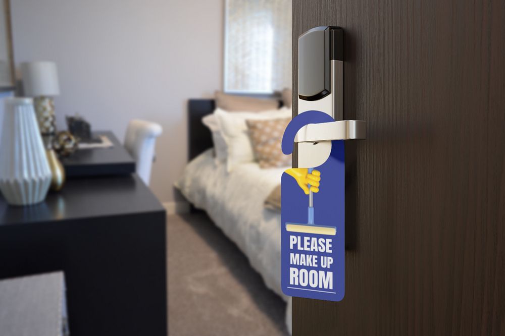 Hotel room tag mockup, editable design