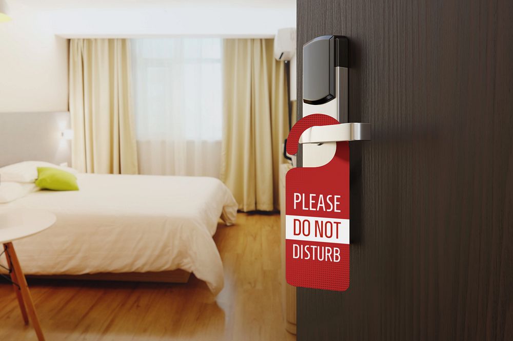 Hotel room tag mockup, editable design