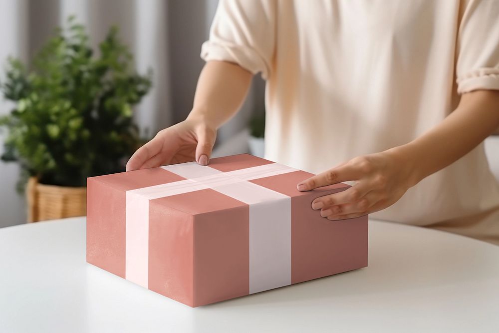 Gift box mockup, editable design