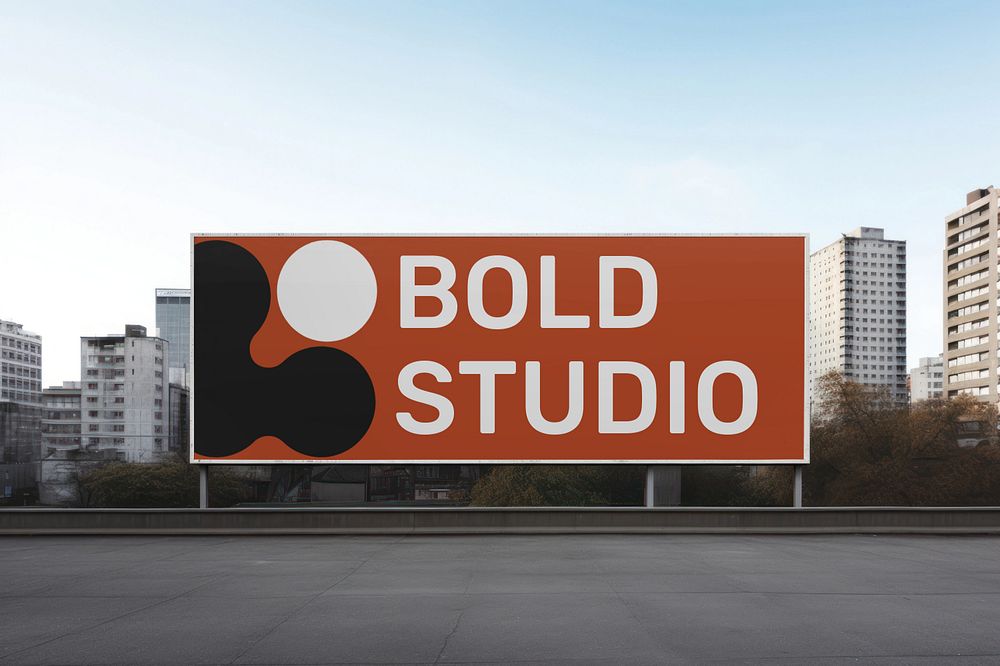 Advertising billboard sign  editable mockup 