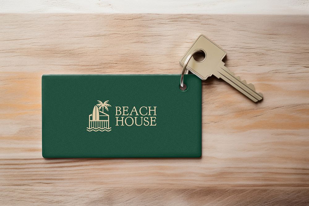 Hotel key tag  editable mockup 