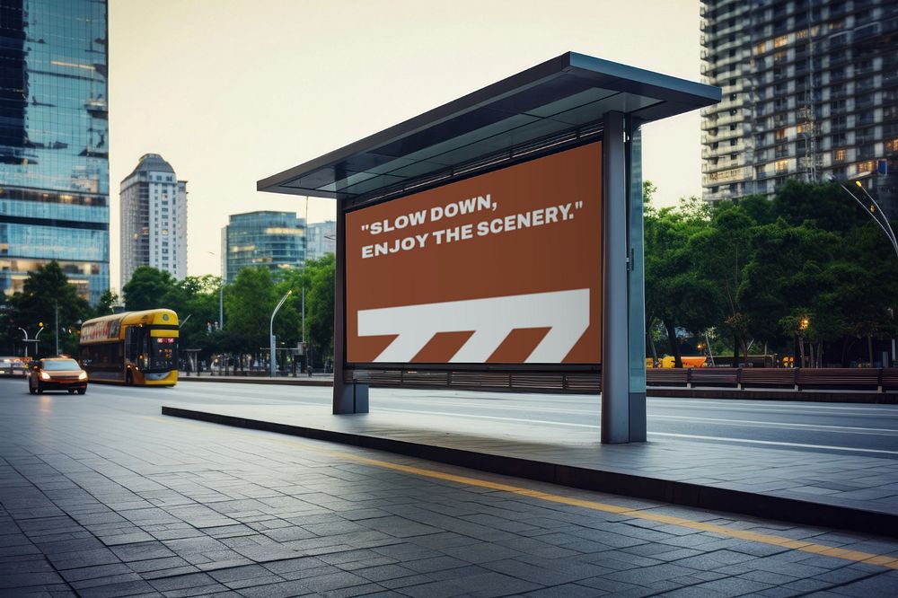 Street billboard sign  editable mockup 