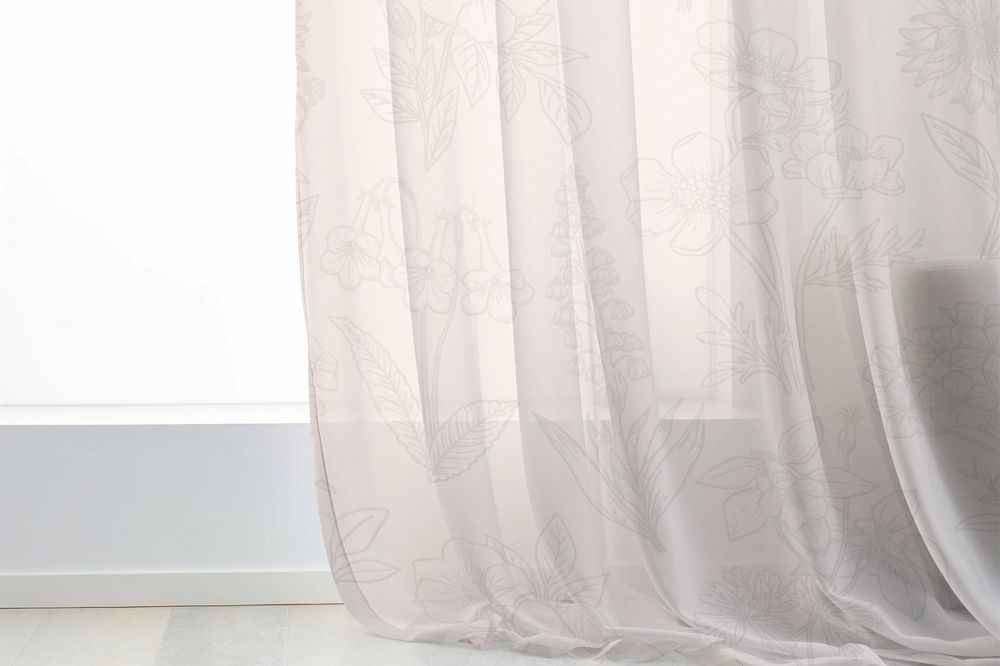 Window curtain  editable mockup, interior 