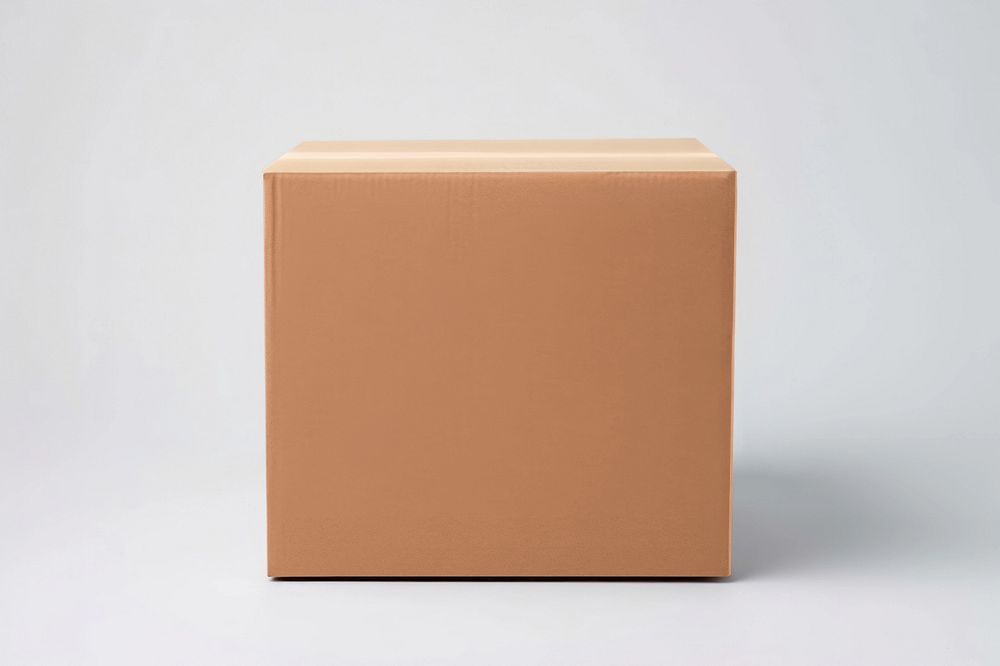 Moving cardboard box  editable mockup, realistic object 