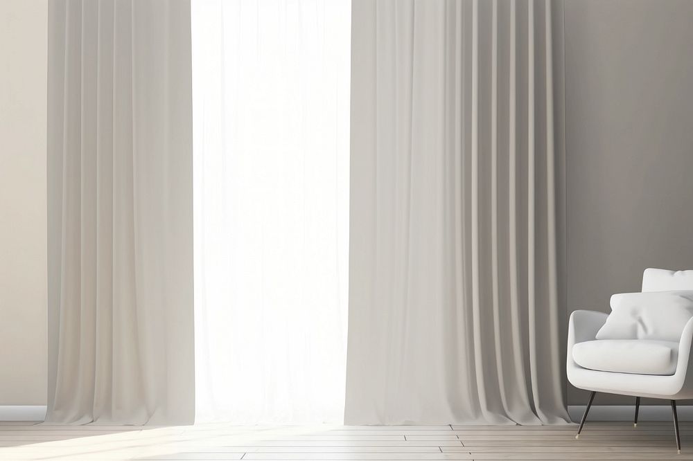 Window curtain  editable mockup, interior 