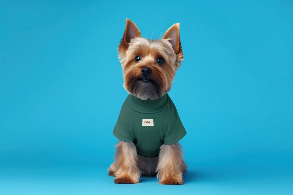 Dog t-shirt  editable mockup, pet outfit 