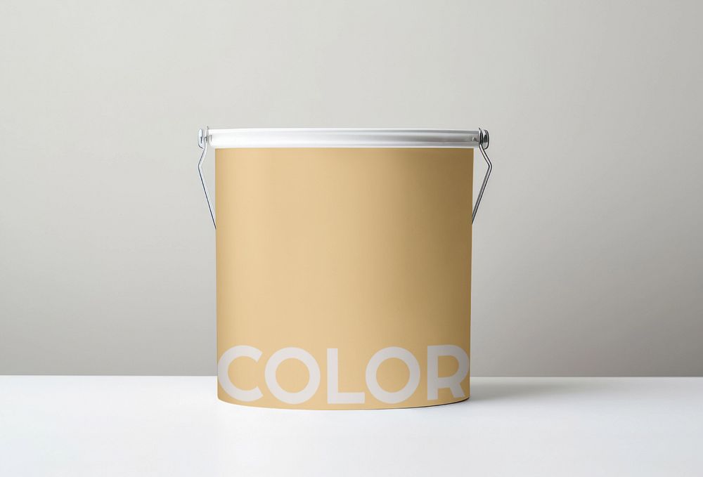 Paint bucket  editable mockup, product packaging 