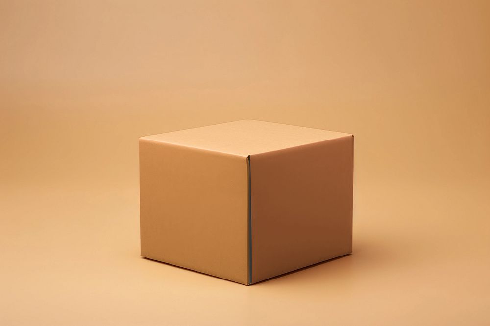 Moving cardboard box  editable mockup, realistic object 